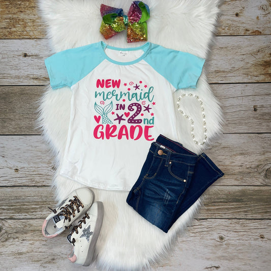 Back to School Raglan - New Mermaid in 2nd Grade