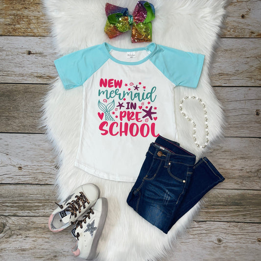 Back to School Raglan - New Mermaid in Pre-School