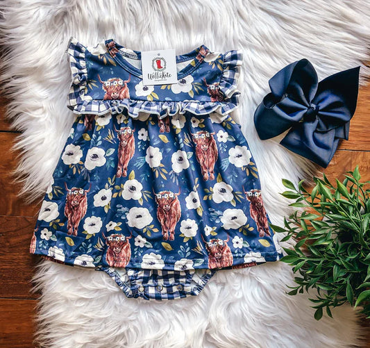 Sweet Highland Cow romper