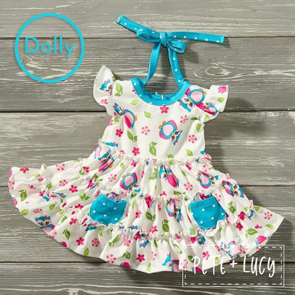 Happy Owl doll dress