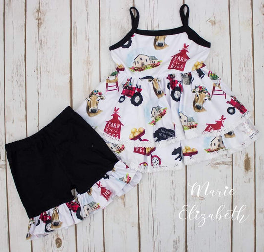 Life Is Better On The Farm shorts set