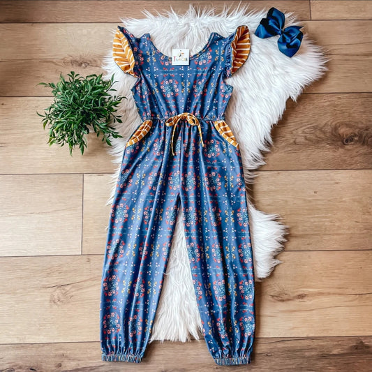 Blue and Mustard jumpsuit