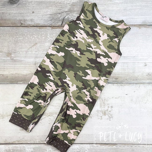 Camo Cuties boys romper